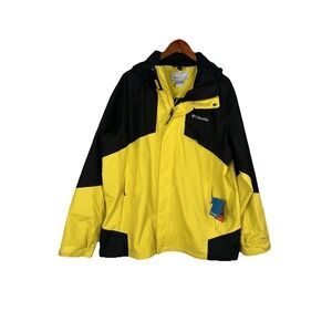 Columbia OMNI-TECH‎ Interchange Jacket Men's XL Waterproof Yellow Black NWT $220